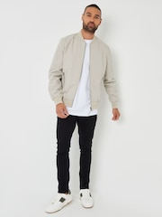 Threadbare Natural Showerproof Classic Bomber Jacket - Image 3 of 4