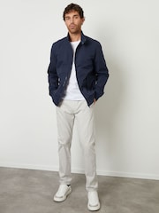 Threadbare Navy Zip Up Harrington Jacket - Image 3 of 5