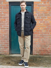 Threadbare Black Lightweight Collared Quilted Jacket - Image 3 of 5