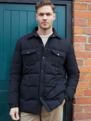 Threadbare Black Lightweight Collared Quilted Jacket - Image 5 of 5