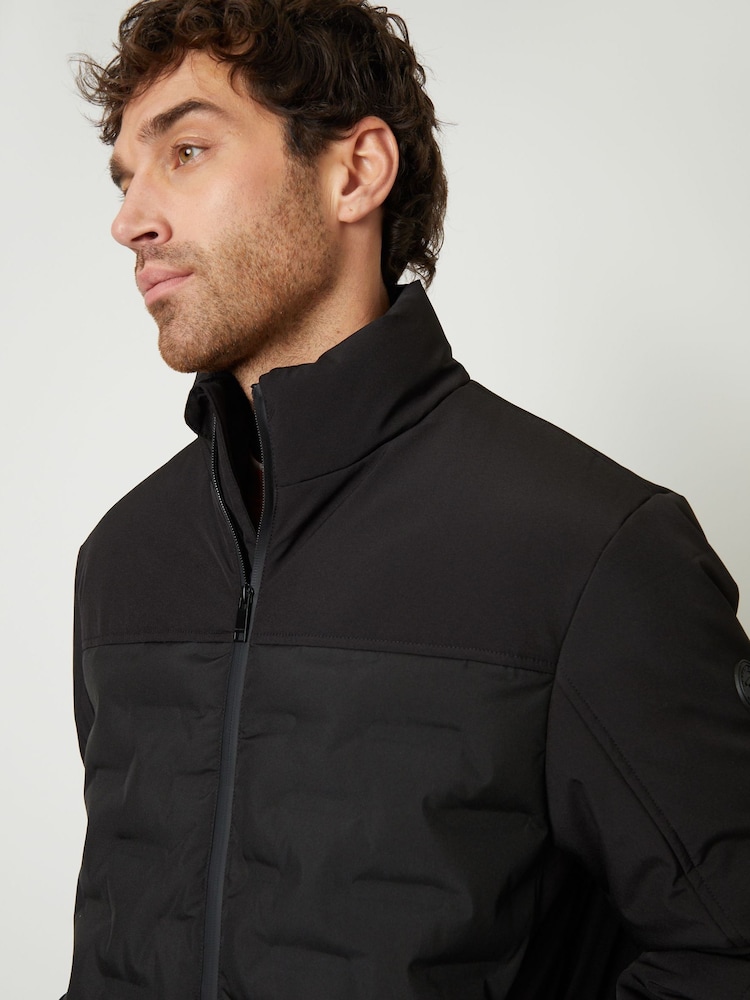Чорний - Threadbare Quilted Panel комір-воронка куртка - Image 4 of 5