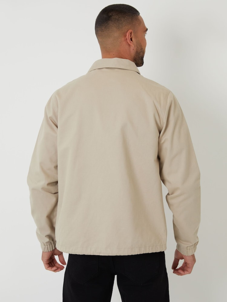 Threadbare Natural Twill Lightweight Collared 100% Cotton Jacket - Image 2 of 5
