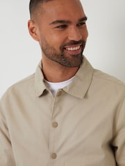 Threadbare Natural Twill Lightweight Collared 100% Cotton Jacket - Image 4 of 5