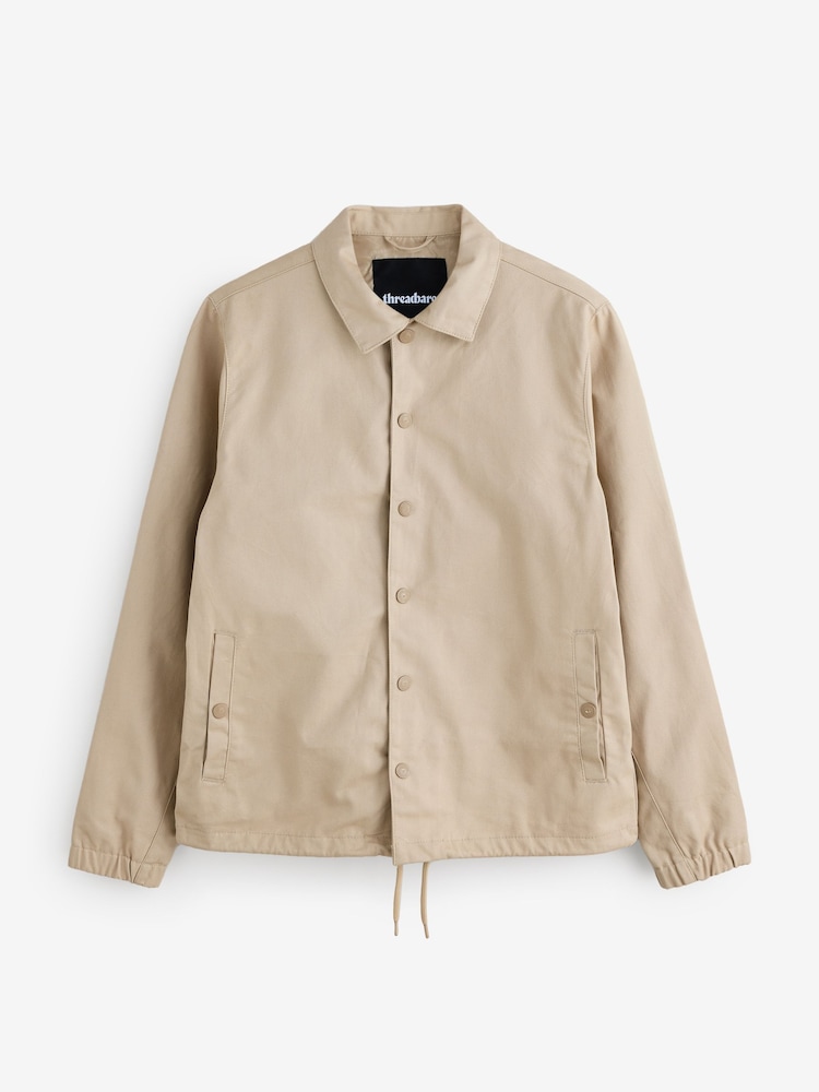 Threadbare Natural Twill Lightweight Collared 100% Cotton Jacket - Image 5 of 5