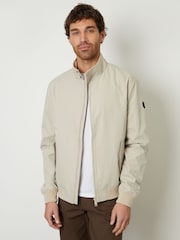 Threadbare Natural Zip Up Harrington Jacket - Image 1 of 5