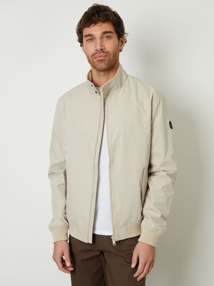 Threadbare Natural Zip Up Harrington Jacket - Image 1 of 5