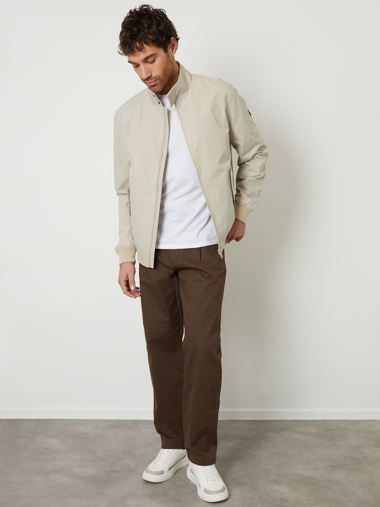 Threadbare Natural Zip Up Harrington Jacket - Image 4 of 5