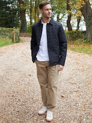 Threadbare Black Collared Quilted Jacket - Image 3 of 5