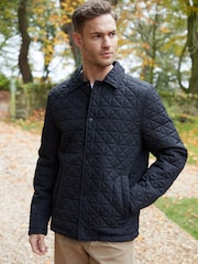 Threadbare Black Collared Quilted Jacket - Image 5 of 5