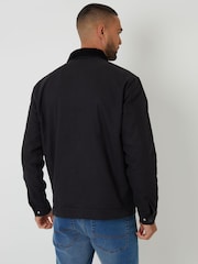 Threadbare Black 100% Cotton Corduroy Collar Lightweight Jacket - Image 2 of 5