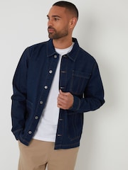 Threadbare Blue Denim Utility Jacket - Image 1 of 5