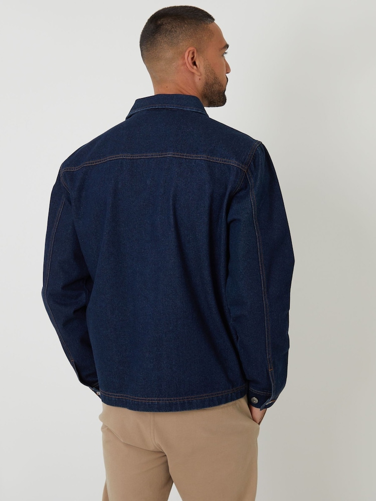 Threadbare Blue Denim Utility Jacket - Image 2 of 5