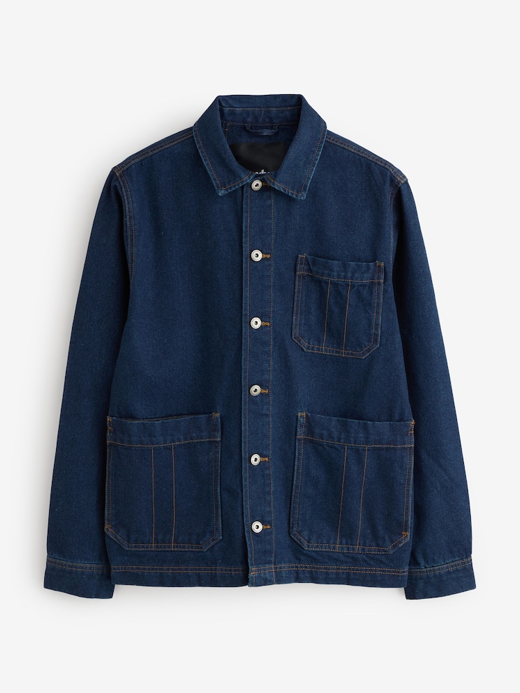 Threadbare Blue Denim Utility Jacket - Image 5 of 5