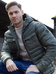 Threadbare Khaki Hooded Puffer Jacket - Image 4 of 4