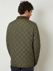 Threadbare Khaki Diamond Quilted Collared Patch Pocket Jacket - Image 2 of 5