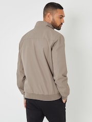 Threadbare Brown Patch Pocket Funnel Neck Harrington Style Jacket - Image 2 of 5