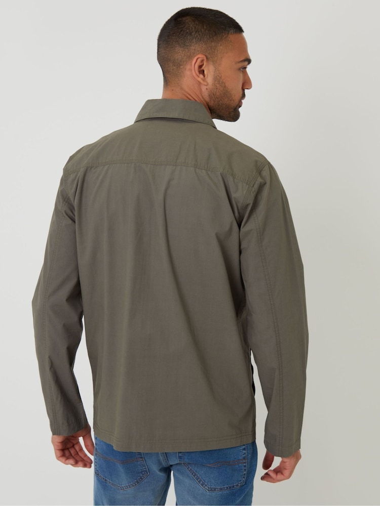 Threadbare Khaki 100% Cotton Poplin Lightweight Collared Jacket - Image 2 of 4
