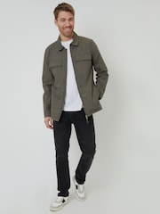 Threadbare Khaki 100% Cotton Poplin Lightweight Collared Jacket - Image 3 of 4