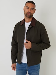 Threadbare Khaki Showerproof Collared Lightweight Jacket - Image 1 of 4