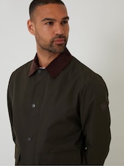 Threadbare Khaki Showerproof Collared Lightweight Jacket - Image 4 of 4