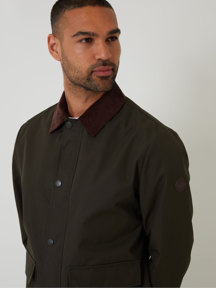 Threadbare Khaki Showerproof Collared Lightweight Jacket - Image 4 of 4