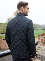 Threadbare Black Funnel Neck Diamond Quilted Jacket - Image 2 of 4