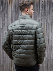 Threadbare Khaki Funnel Neck Utility Puffer Jacket - Image 2 of 5