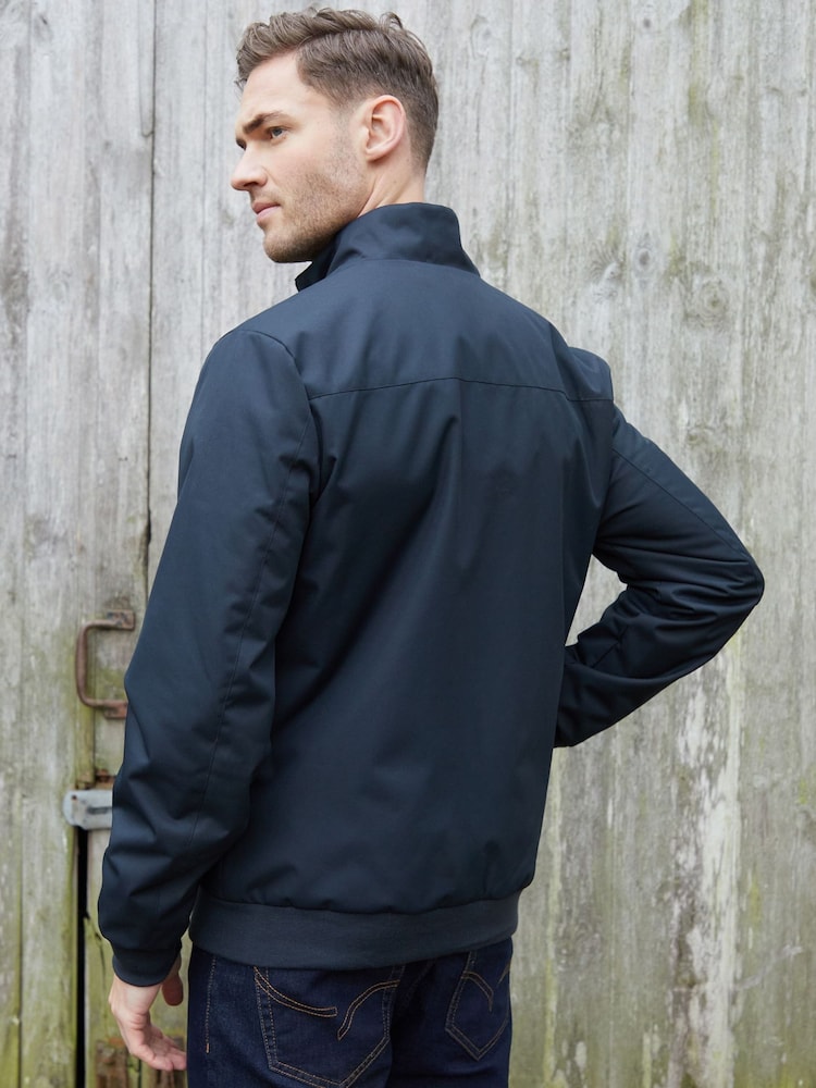Threadbare Blue Patch Pocket Funnel Neck Harrington Style Jacket - Image 2 of 5