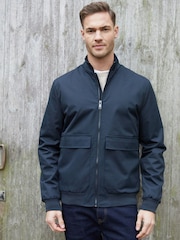 Threadbare Blue Patch Pocket Funnel Neck Harrington Style Jacket - Image 5 of 5