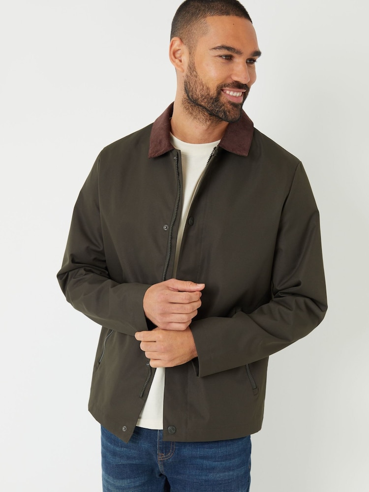 Threadbare Khaki Showerproof Corduroy Collar Jacket - Image 1 of 5
