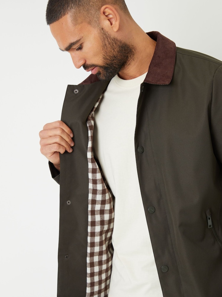 Threadbare Khaki Showerproof Corduroy Collar Jacket - Image 4 of 5