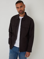 Threadbare Black 100% Cotton Poplin Lightweight Collared Jacket - Image 1 of 4