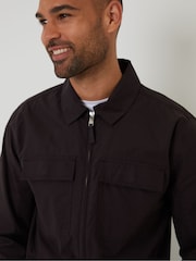 Threadbare Black 100% Cotton Poplin Lightweight Collared Jacket - Image 4 of 4