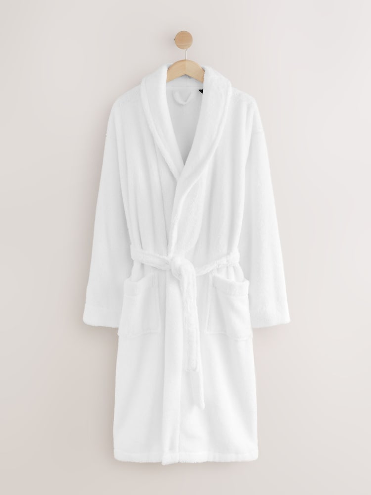 White Cotton Towelling Dressing Gown - Image 1 of 3
