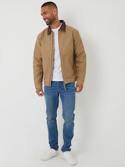 Threadbare Brown 100% Cotton Corduroy Collar Lightweight Jacket - Image 3 of 5