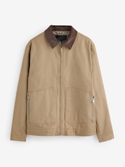 Threadbare Brown 100% Cotton Corduroy Collar Lightweight Jacket - Image 5 of 5