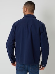 Threadbare Blue Button Up Lightweight Collared Utility Jacket - Image 2 of 4