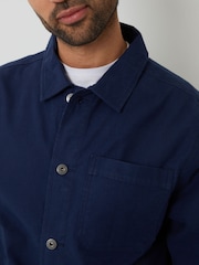 Threadbare Blue Button Up Lightweight Collared Utility Jacket - Image 4 of 4