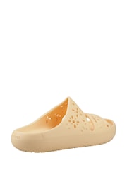 Crocs Cream Classic Floral Print Cut Out Sandals - Image 3 of 4