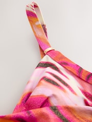 Pink Metallic Animal Print Shaping Tummy Control Swimsuit - Image 8 of 9