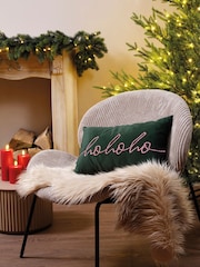 Decoris Green Ho Ho Ho Christmas Cushion - Image 1 of 2