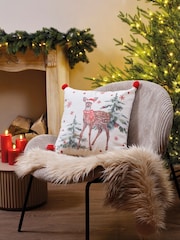 Decoris Deer Christmas Cushion - Image 1 of 2