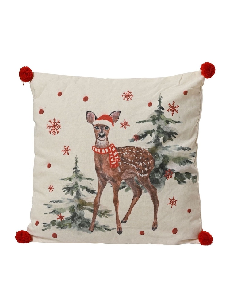 Decoris Deer Christmas Cushion - Image 2 of 2 Decoris Deer Christmas Cushion - Image 2 of 2