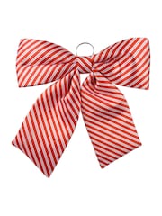 Decoris Red and White Stripe Giant Tree Topper Bow 48cm - Image 2 of 2