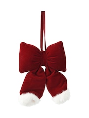 Decoris Set of 4 Santa Bow Christmas Tree Decorations - Image 2 of 2