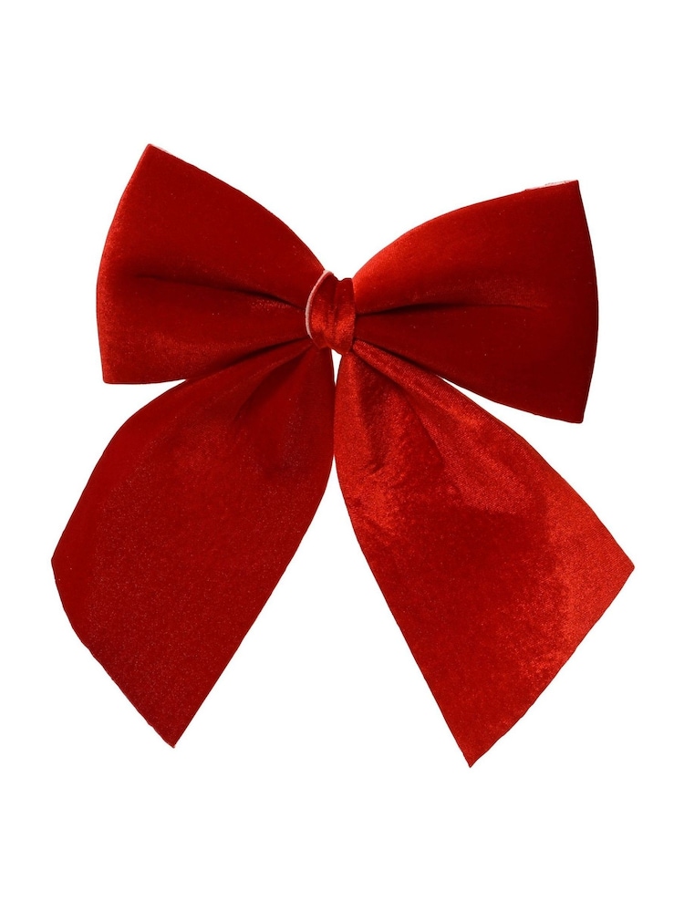 Decoris Set of 3 Red Christmas Bow Tree Decorations - Image 3 of 3