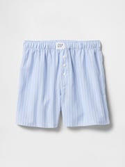 Gap Blue Pinstripe Print Pyjama Boxer Shorts (4-13yrs) - Image 1 of 3