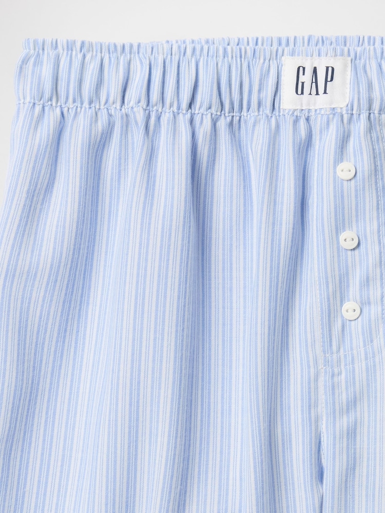 Gap Blue Pinstripe Print Pyjama Boxer Shorts (4-13yrs) - Image 3 of 3
