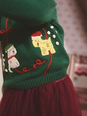 Green Cath Kidston Christmas Jumper (3mths-7yrs) - Image 3 of 10