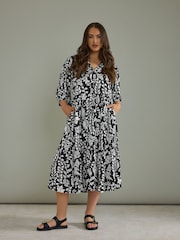 Evans Placket Black Shirt Dress - Image 1 of 6